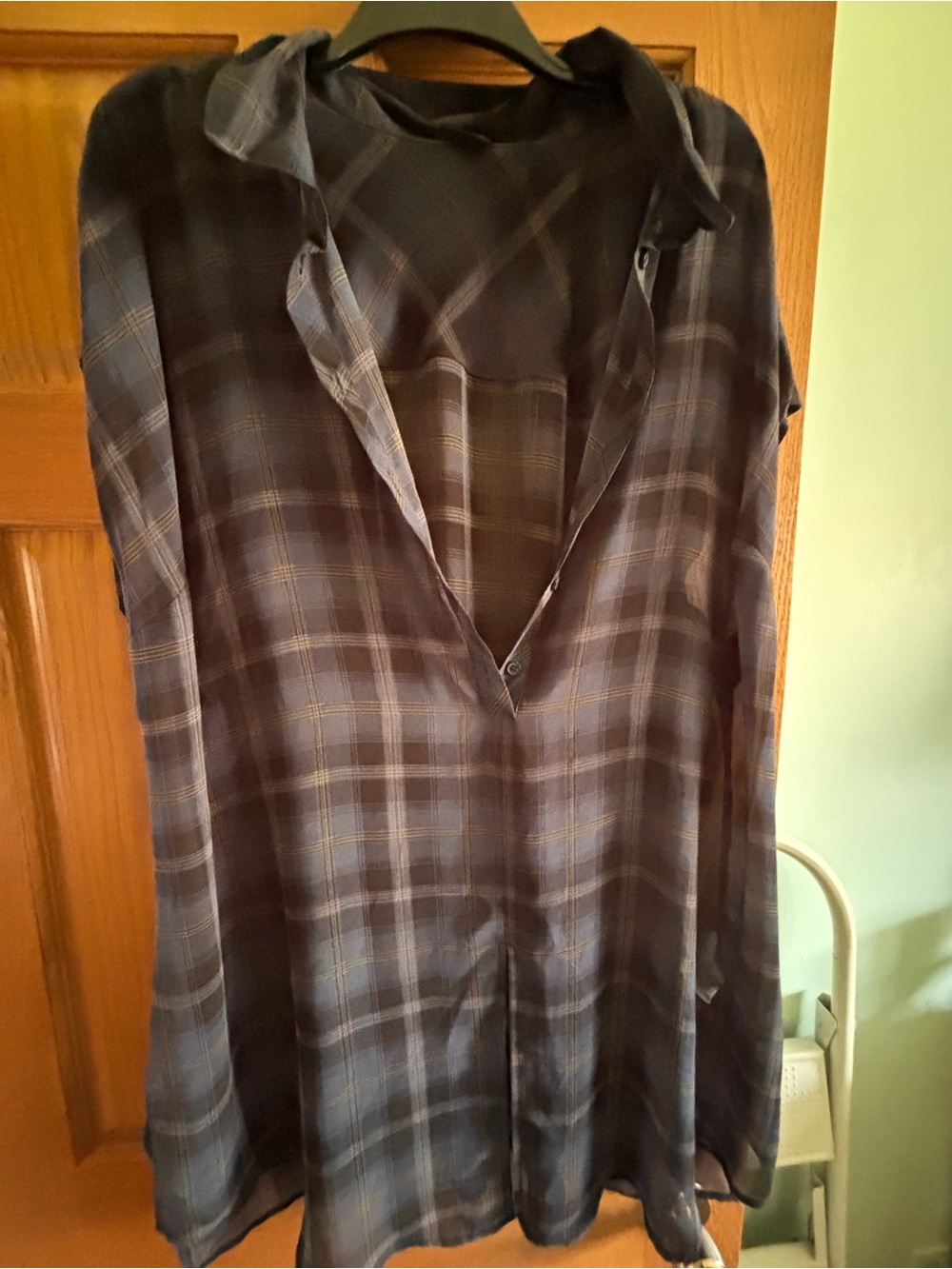 Love & Legend Navy and Gray Plaid Button-Down Shirt